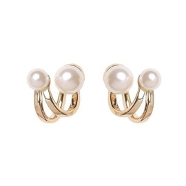 Yudisho Gold Pearl Earrings, Front and Back Earrings,Earrings Jacket for woman