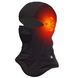Sun Will Heated Ski Mask Balaclava for Men & Women, Electric Heated Face Mask,Winter Outdoor Black Windproof