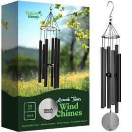 Nature’s Melody Aureole Tunes Wind Chimes – Outdoor Windchime with 6 Tubes Tuned to C Pentatonic Scale, 100% Rustproof Aluminum, Powder Finish & S Hook Hanger for Sympathy, Memorial Gift or Zen Garden