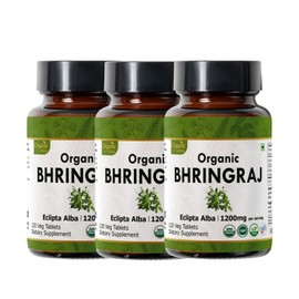 ORGANIC SPREE Bhringraj 120 Tablets | Eclipta Alba (Bhringraj) | USDA Organic Certified | Ayurvedic Hair Care | Organic and Natural 120tab - Pack of 3
