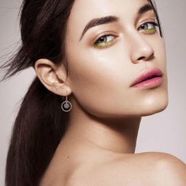 Hammered Earrings Sterling Silver Hammered Dangle Drop Earrings Circle Jewellery Gift for Women Girls