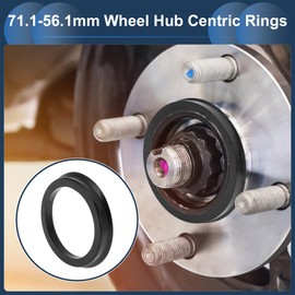 INFINAUTO 71.1mm to 56.1mm Car Wheel Hub Centric Rings Black Polycarbonate Wheels Center Shaft Shock Absorbing Hubrings 4 Pcs