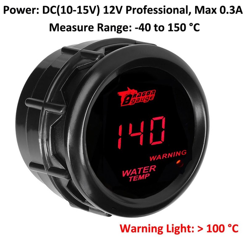 ETOPARS Universal Car Water Temperature Display 2 Inch 52 mm