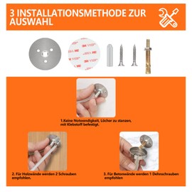 CKLHCFF Door Stopper Stainless Steel (1 Piece), Premium Door Stopper No Drilling with Rubber Ring, Silver Door Stopper, Solid Stainless Steel, Heavy Door Stopper (Silver, 12 cm/4.72 inches)