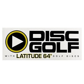 Latitude 64 Play Disc Golf Sticker - 5-1/2" x 2-1/4" - White