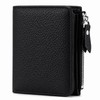 Genuine Leather RFID Wallet – Slim Zipper Coin Purse and