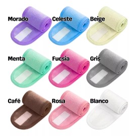 Veraly 15 Diademas Con Velkro Suave Lavable Para Spa Maquillaje