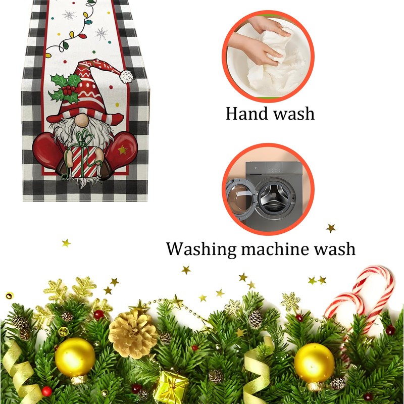 Hanwin Christmas Gnome Table Runner, 33 x 183 cm, Christmas