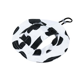 LuckyOpt Pet Sun Hat, Adjustable Rope Buckle Exposed Ear Pet Fisherman Hat for Puppies, Cats, Small Dog and Similar Size Pets (Black+White, M)
