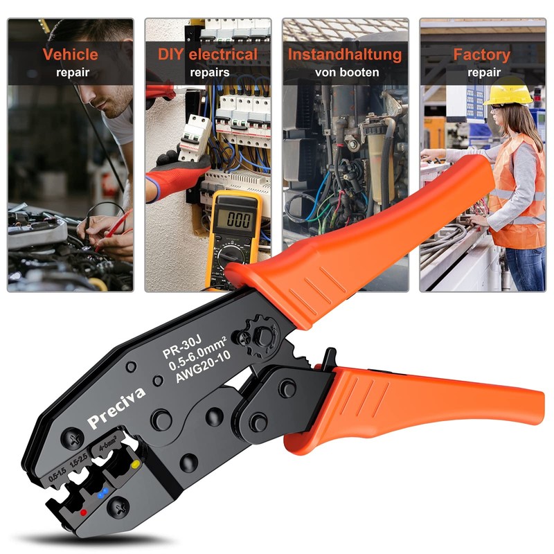 Preciva Crimping Pliers and Cable Lugs Set With 350 Pieces,
