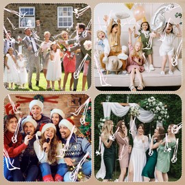 Pack of 20 Wedding Walls with Bell, White Lace Wedding Twirling Streamers, Romantic Wands, Wedding Streamers Decoration for Weddings, Birthdays, Parties, Holiday Parties, Use (Pink)