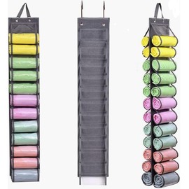 Fahibin Hanging Yoga Storage Organiser, Foldable Oxford Fabric Cupboard Organiser, Leggings Hanging Organiser with 24 Pockets