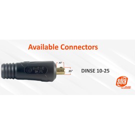 SÜA - 150 Amp Welding Lead Extension - Dinse 10-25 Male/Female Connectors - #4 AWG 100% Copper Cable (25 FEET)