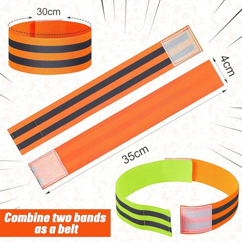 8 Pcs Reflective Running Gear, Runners Reflective Wristbands for Running,