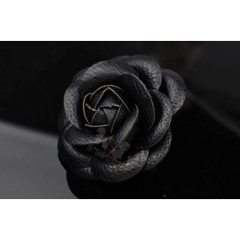 Camellia Brooch Pin Camellia Flower Pin Leather Brooch Pin For Women, Leather, strontium-titanate