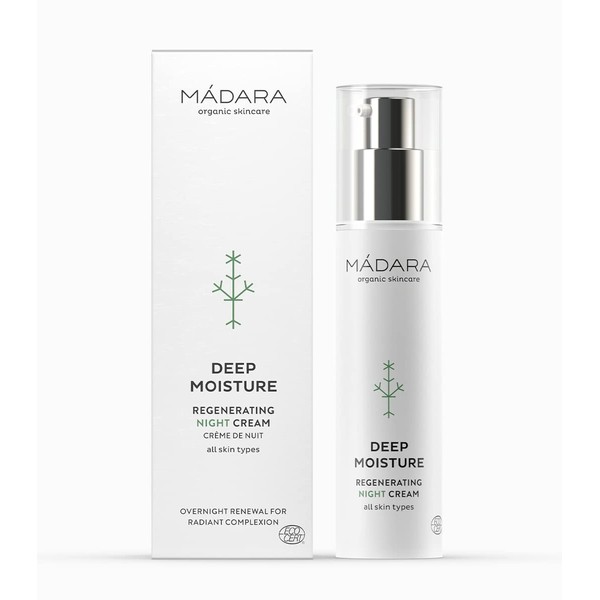 MÁDARA Organic Skincare Deep Moisture Regenerating Night Cream - 50 ml, Rich Texture, Absorbs Easily, With Antioxidants and Natural Plant Essences, Vegan, Ecocert Certified