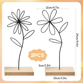 Zkaoai Flower Stand, Decorative Stand, Flower Arrangement Ornaments, Metal Flower, Metal Decoration, Metal Flower Table Decoration, Spring Figure Home Decoration, Decorative Black Metal, Modern