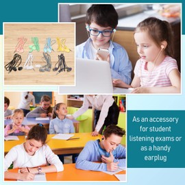 Macarrie 20 Pack Kids Earbuds Bulk 3.5 mm in-Ear Earphones Wired Earphones without Mic Headphones for School Classroom Students Kids Adults Gifts (Multicolor)