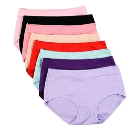 Buankoxy Women's 8 Pack Mid-Rise Stretch Cotton Panties(8 Assorted Colors,AU 6)