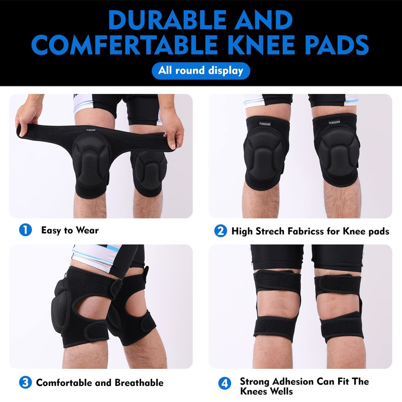 PLIKSUVER Knee Pads for Work, 20MM Thick Sponge Gardening Knee