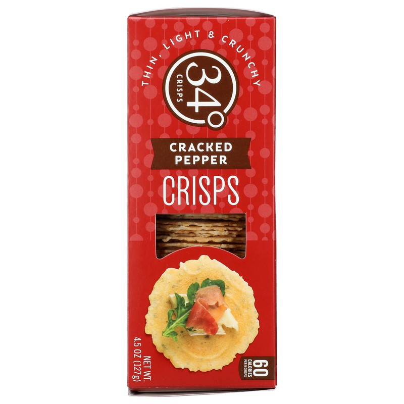 34 Degrees Crisps | Cracked Pepper Crisps | Thin, Light