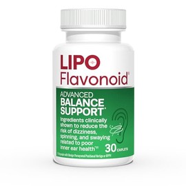 Lipo-Flavonoid Balance Support Supplement - Inner Ear Health & Vertigo Relief with Ginkgo Biloba, Bioflavonoids, & B Vitamins - Reduces Dizziness, Spinning, & Swaying - 30-Count