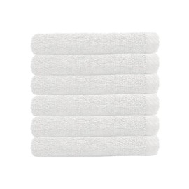 Bambury Chateau 6pack Face Washer 33x33cm White (COMC6PFWWHI)