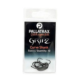 Pallatrax Gripz Curve Shank Fishing Hooks - Carp Fishing Hook - Award Winning Fishing Hooks (Size 6 - Curve Shank)