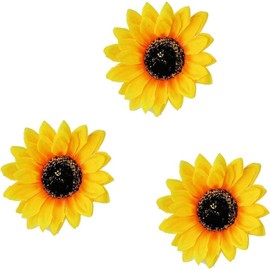 3Pcs Sunflower Headband, Simulation Yellow Floral Fall Sunflower Hair Clips Hairpin Hair Clamp Barrettes Headwear Hair Styling Accessories for Party Beach Vacation Wedding Bridal Women Girls