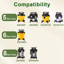 15 Pack DXVA19-4104 Vacuum Bags Replacement for DEWALT 5-8 Gallon Wet/Dry Vacuum Compatible with DXV05P DXV06PL DXV08S, Disposable Filter Bags