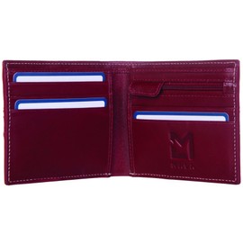 Mala Leather Edgbaston Collection Leather Bi-Fold Wallet RFID Blocking 1038_88 Dark Red