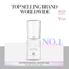 DLUX PROFESSIONAL Eyelash Extension Glue for Professionals - 9 Weeks Retention, 1 Sec Drying Time, Latex Free Semi Permanent Individual & Volume Lash Extension Glue