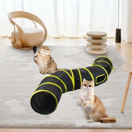 Baoblaze Collapsible Cat Tunnel Interactive Toy Folding Portable Oxford Fabric S Shaped Cat Tube Rabbit Tunnel for Cats, Small Dogs Outdoor Indoor