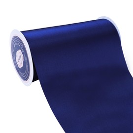 VATIN Navy Blue Satin Ribbon 6 Inch x 22 Yards Wide Solid Fabric Large Ribbon for Grand Opening Business Ribbon Cuttings Ceremony Bow Chairs Sash Gift Wrapping Wedding Party Decoration Festival Decor