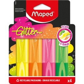 Maped - Highlighter Fluo Peps Classic Glitter x4 Neon Colours