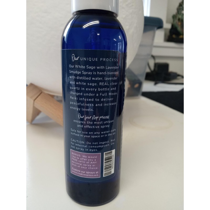 Moonwater Elixirs White Sage and Lavender Spray for Clearing Negative