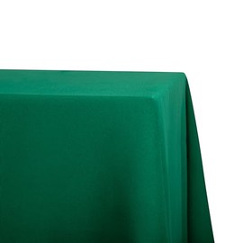 ZHEN LINEN King Table Drape Tablecloth, 108 x 156 inches Tablecloth, Extra Wide Polyester Tablecloth, 8' King Table Drape, Made in USA (Emerald Green)