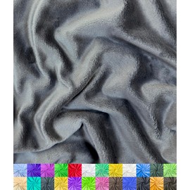 Barcelonetta | Minky Fabric | Plush, Super Soft, Cuddle | Solid Minky | by The Yard | 60" Wide | Baby Blanket, Change Station Cover, Pillow, Scarf, Beanie (Charcoal, 1 Yard)