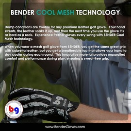 BG Bender Golf Glove | Wear On Left | (Black Bones, Mens Large)