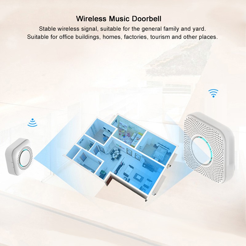 Wireless Smart Music Doorbell Home Door Chime Long Distance Remote