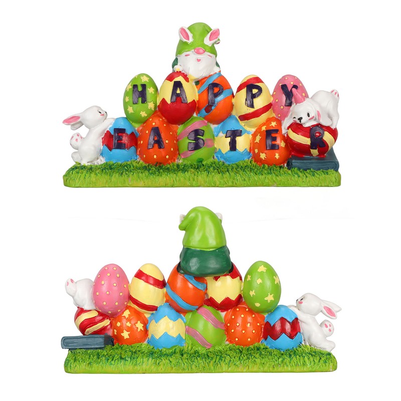 Easter Eggs Bunny Ornament Waterproof Resin Eggs Bunny Centerpiece Adorable