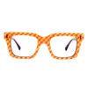 Zeelool Blue Light Glasses for Women Orange Rectangle Eyeglasses Bluelight