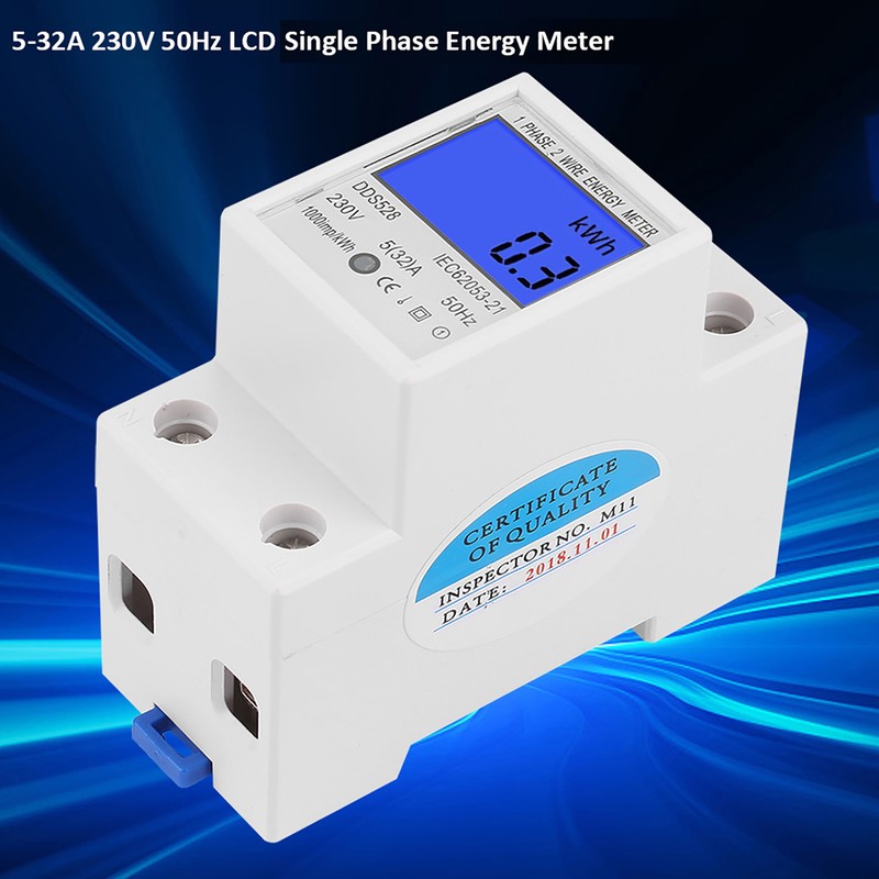 5‑32A 50Hz LCD Display Single Phase Energy KWh Meter DIN