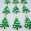 SaktopDeco 12 PCS Christmas Tree Patches - Gold Edges Green