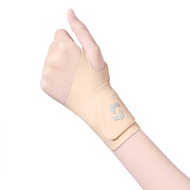 手首 サポーター 薄手【軽加圧超薄型0.99MM】 腱鞘固定 ，保護親指， サポーター 調整可能， 親指付け根サポーター 筋トレ 怪我防止 超薄型 軽量 吸汗速乾 スポーツ 家事 育児 パソコン/スマホ操作 男女兼用 (シングルパック、左手と右手の両方に適しています。 (肌の色)