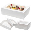 Mefleet 25pcs 14x10x4 Rectangle Cake Boxes with Window - Quarter