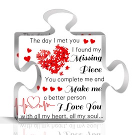ORIGACH Valentines Gift I Love You Gifts for Him Her Acrylic Puzzle Piece Plaque Presents from Boyfriend Girlfriend for Birthday Anniversary