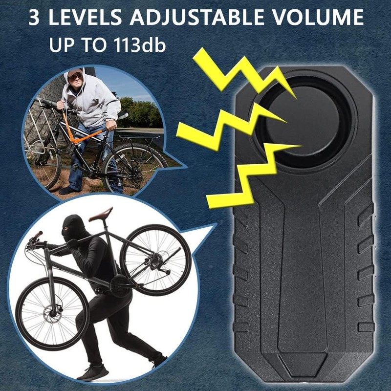 Japard Loudest 113dB Bike Alarm with Remote, Wireless Anti-Theft Vibration