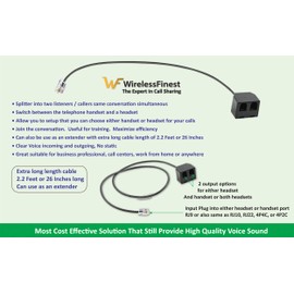 Telephone Training Adapter Y Splitter for Headset or Handset for Nortel Meridican, Norstar, Avaya, Ashtra, Mitel, Polycom, Ge and Other IP Phone