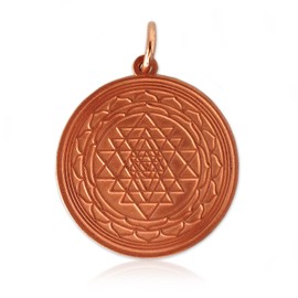 Jewellery Pendant Shri Yantra Copper Energising Medallion Medallion for Meditation Protection Symbol, Copper, No Gemstone